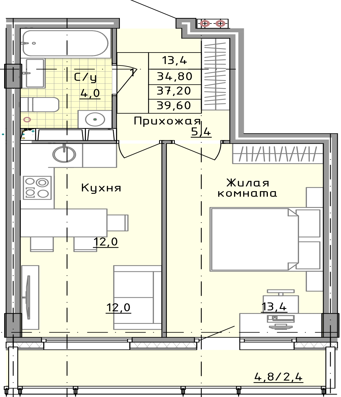 Купить однокомнатную квартиру в Твери в ЖК Зеленоградский - Купить .
